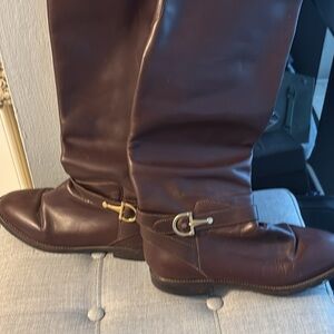 Nine West Brown Leather Riding Boots, size 8.